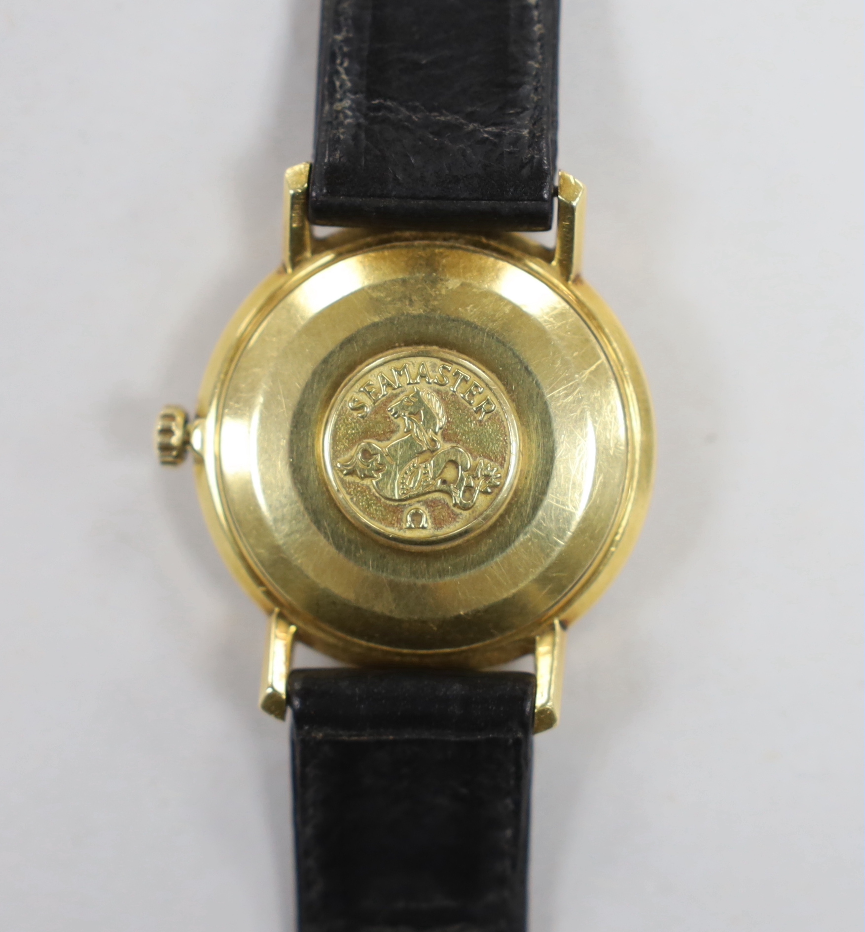 A gentleman's gold Omega Automatic Seamaster de Ville wrist watch, with 9ct gold Omega clasp
